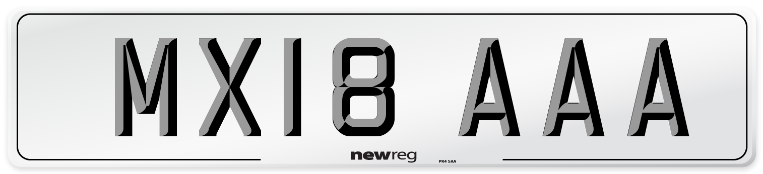 MX18 AAA Number Plate from New Reg